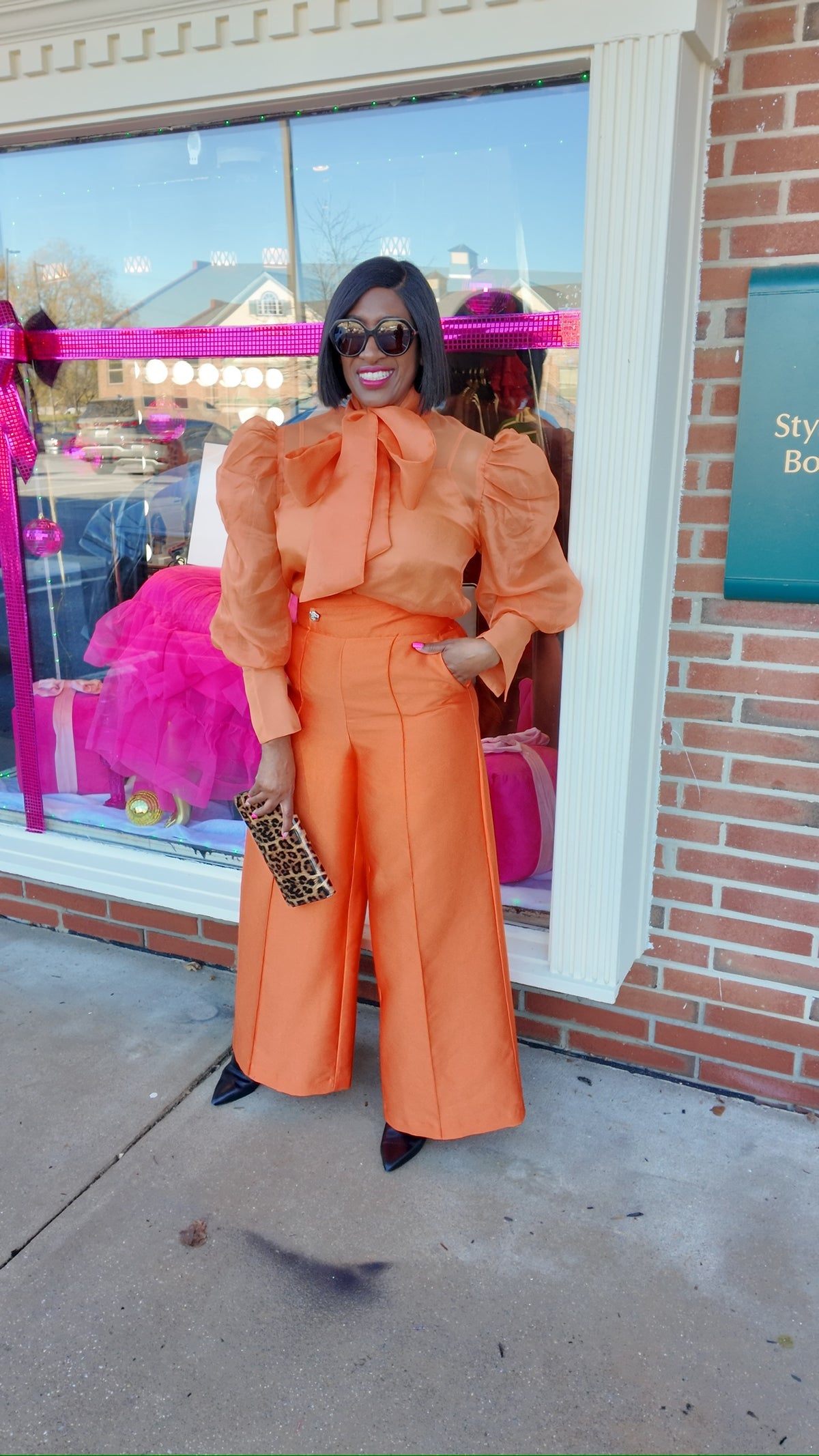 Citrus Cloud Sheer Puff Sleeve Top