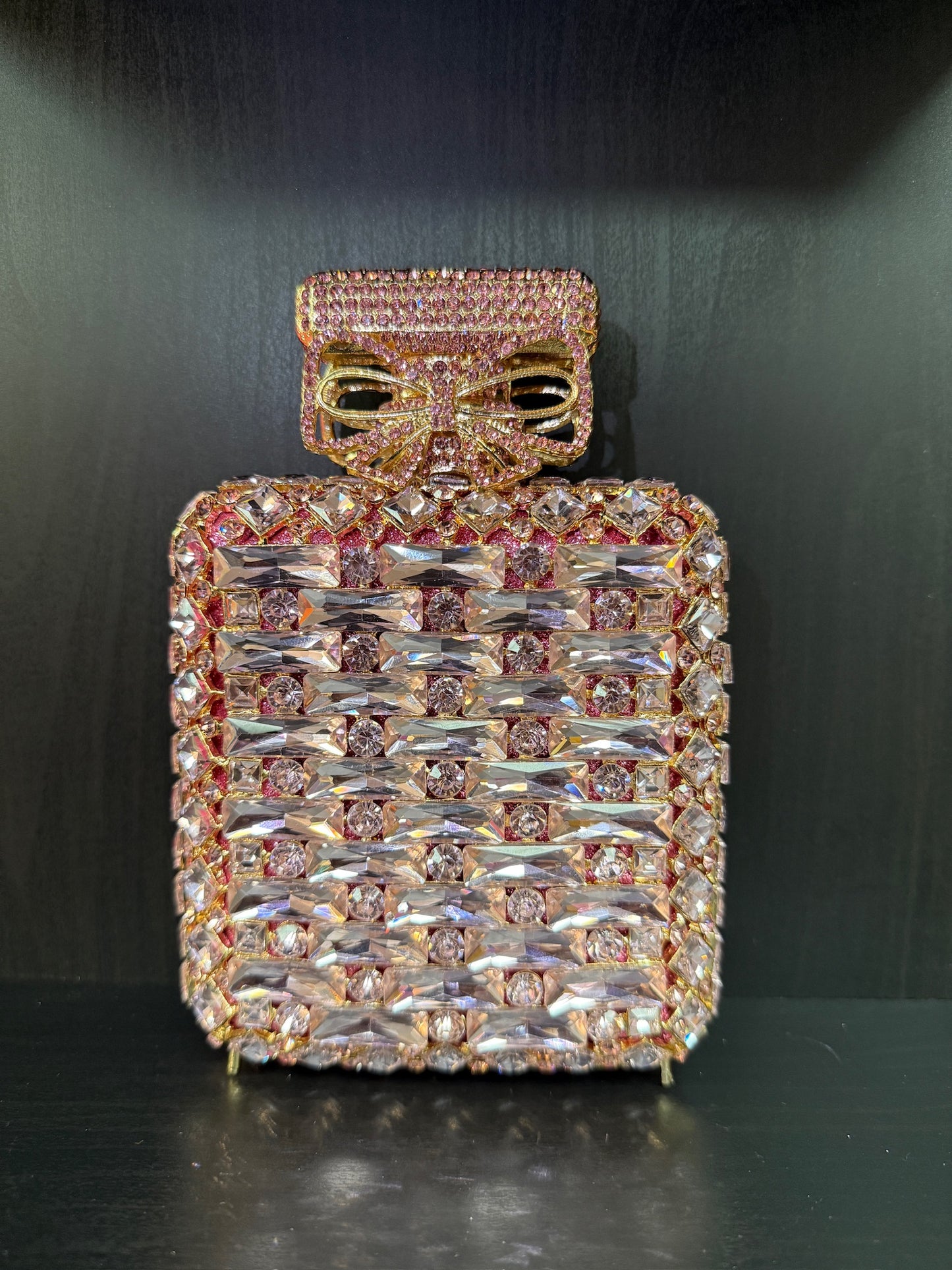 Luxury Pink Stone Perfume Bottle Purse