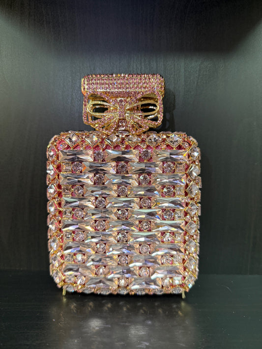Luxury Pink Stone Perfume Bottle Purse