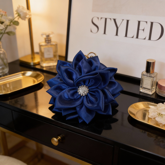 Satin Floral Clutch